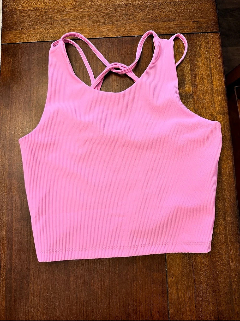 Old Navy Ribbed Strappy Tank Top in Pink Size Large NWT